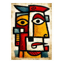 Personagem Cubista Primitivo 1 Arte Abstrata Negri