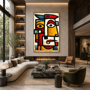Poster Personagem Cubista Primitivo 1 Arte Abstrata Negri