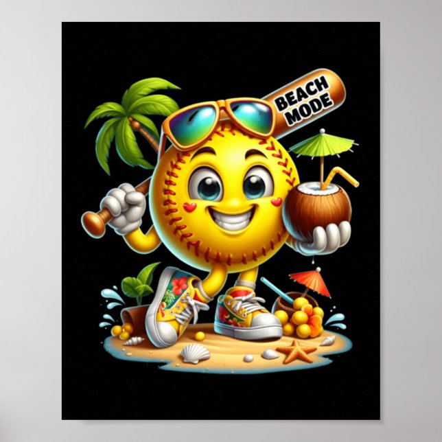 Poster Personagem de bebida de morcego de férias de verão (Frente)