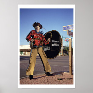 Póster Personagem de cowboy que dá boas-vindas a turistas