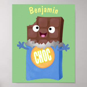 Poster Personagem de desenho animado bar doce de chocolat