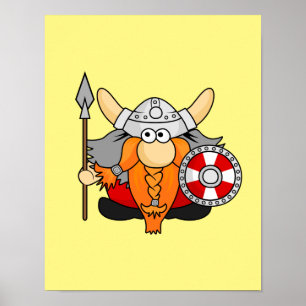 Poster Personagem de desenho animado Desenhado De Mão Bel
