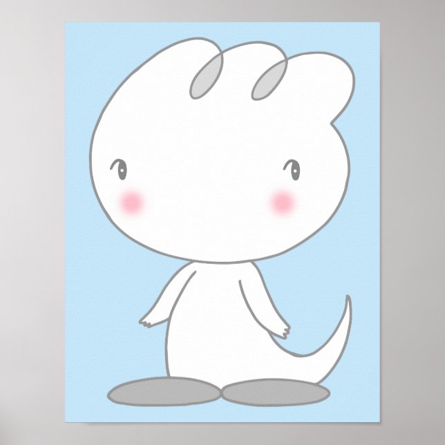 Poster Personagem de dinossauro calmante. (Frente)