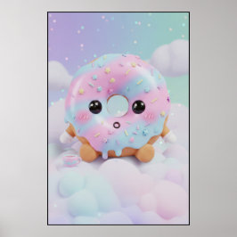 Poster Personagem de Donut Pastel Adorável | Arte de Sobr