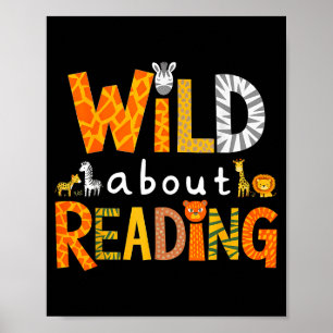 Poster Personagem de estampa animal lendo um livro infant