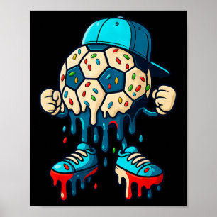 Poster Personagem de Sorvete de Gotejamento de Futebol Ll