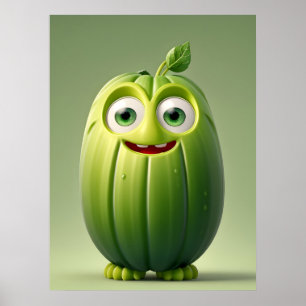 Poster Personagem engraçada de pepino