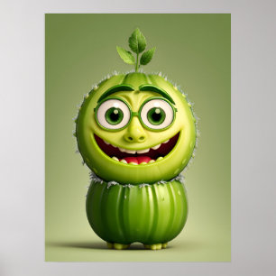 Poster Personagem engraçada de pepino