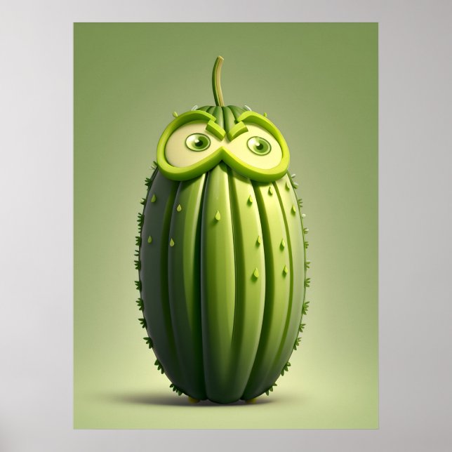 Poster Personagem engraçada de pepino (Frente)