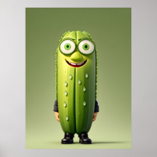 Poster Personagem engraçada de pepino