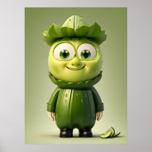 Poster Personagem engraçada de pepino
