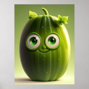 Poster Personagem engraçada de pepino