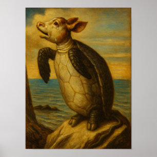 Poster Personagem Tartaruga Mock de Lewis Carroll