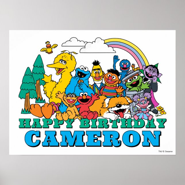 Poster Personagens da Rua Sésamo Cartaz de Aniversário (Frente)