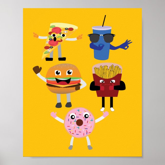 Poster Personagens de Comida (Frente)