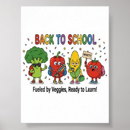 Poster Personagens de Legumes Fofos e Divertidos para Vol