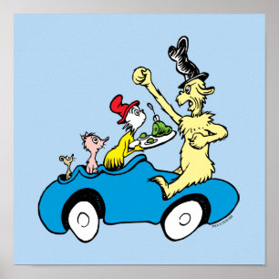 Poster Personagens de Ovos Verdes e Presunto do Dr. Seuss
