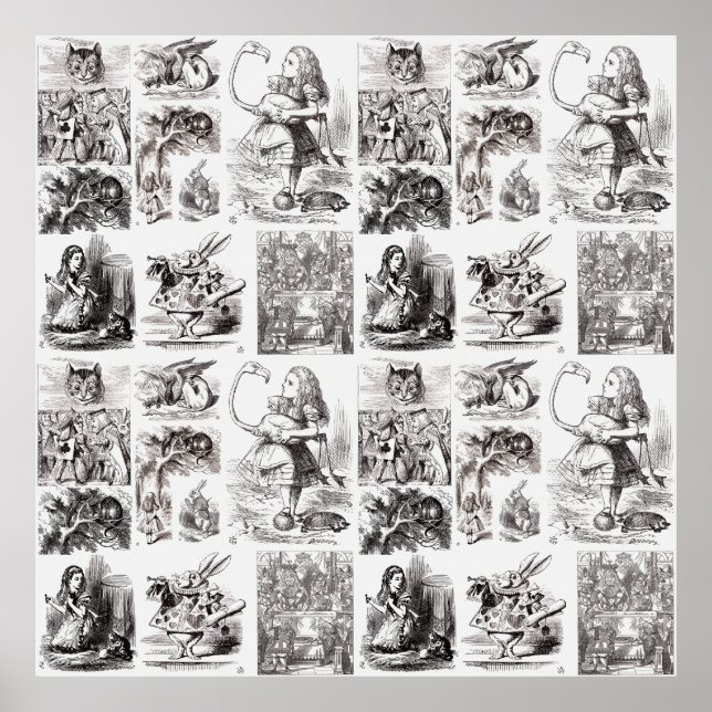 Poster Personagens vindos de Alice no País das Maravilhas (Frente)