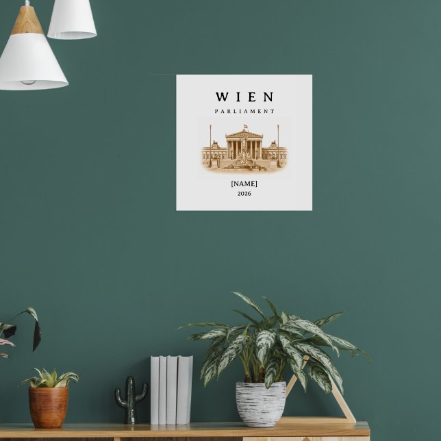 Poster Personalisierte Wien Parlament | Name & Jahr (Sala de Estar 1)