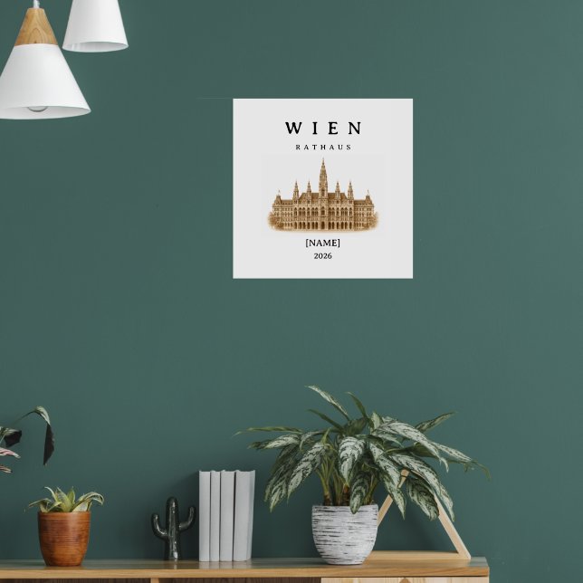 Poster Personalisierte Wien Rathaus | Name & Jahr (Sala de Estar 1)