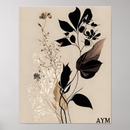 Poster Personalização Botânica Minimalista Boho
