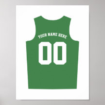 Poster personalização de basquete uniforme e verde