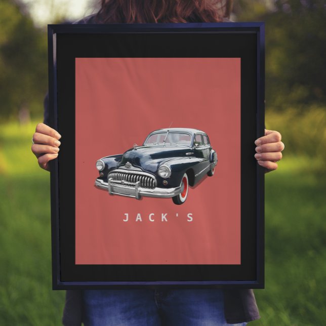Poster Personalização de Buick Preto Vintage 1940s (Criador carregado)