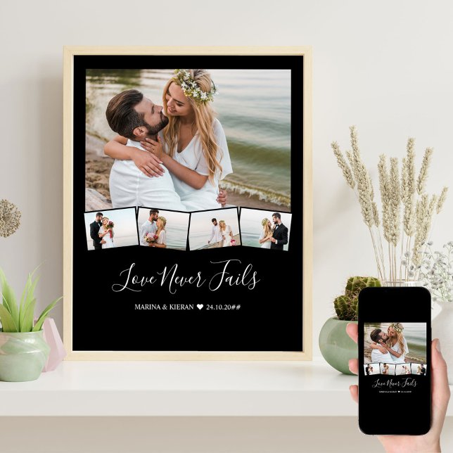 Poster Personalização de Fita de Colagem de Foto de Casam (Criador carregado)