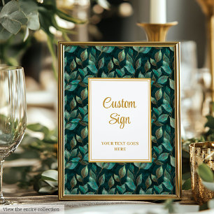Poster Personalização Formal de Casamento Verde Verde Dou