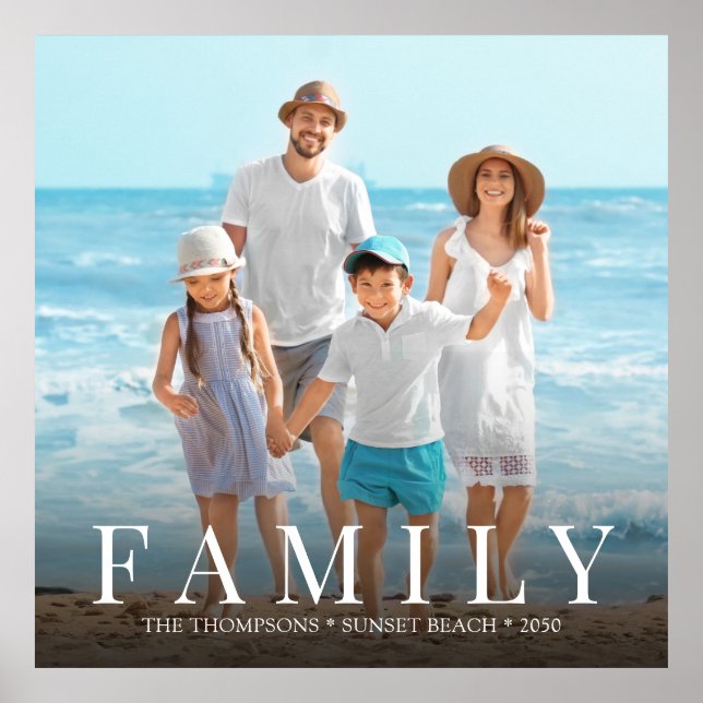 Poster Personalização minimalista da família de fotos mod (Frente)