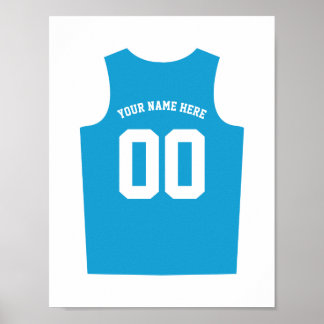 Poster personalização uniforme de basquete azul cl
