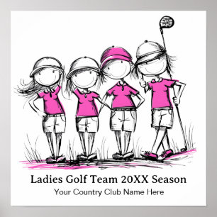 Poster Personalizada da Equipe de Golfe das Damas