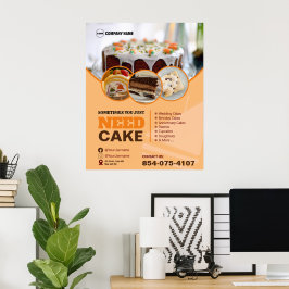 Poster Personalizada de Serviços de Bakery