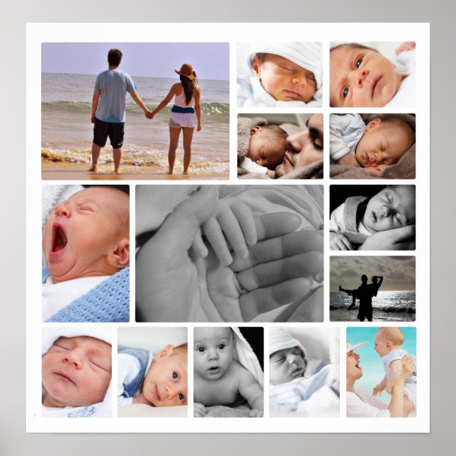 Poster Personalizada De Uma Colagem De Fotografias De Tip (Frente)