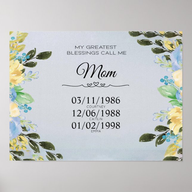 Poster Personalizada Minha Maior Bênção Me Chame De Posto (Frente)