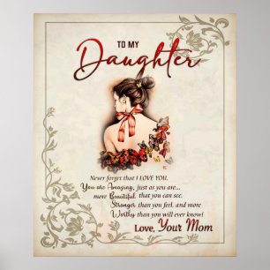Poster Personalizada Para Minha Filha Da Mãe Borboleta B
