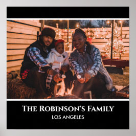 Poster Personalizada sua foto em quadro preto com texto