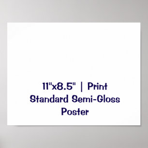 Poster Personalizado 11"x8.5" Semi-Brilho Padrão