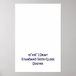 Poster Personalizado 12"x18" Semi-Brilho Padrão