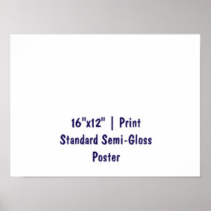 Poster Personalizado 16"x12" Semi-Brilho Padrão