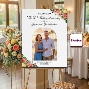 Poster Personalizado 1 Foto 20º Aniversário de Casamento 