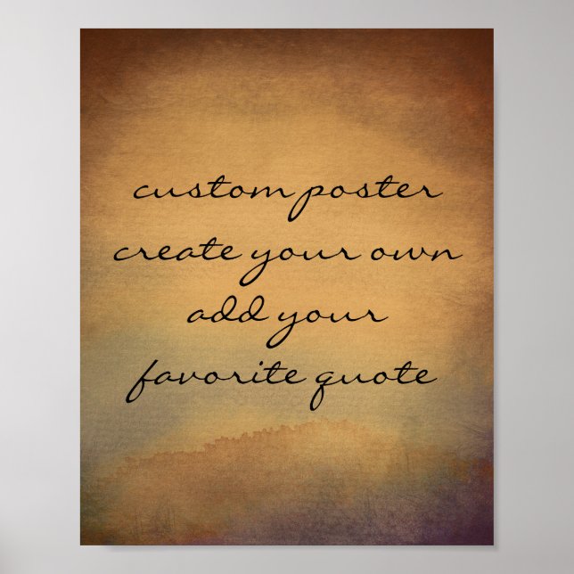 poster personalizado adicione a sua aquarela de as (Frente)