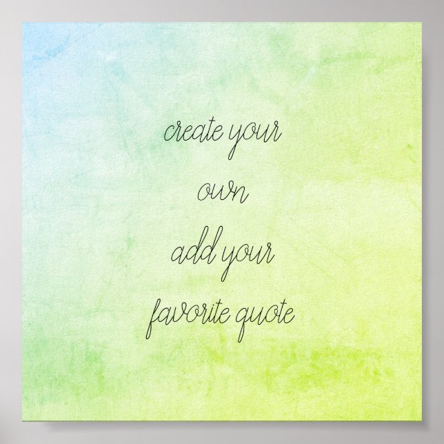 poster personalizado adicione seu design de aquare (Frente)