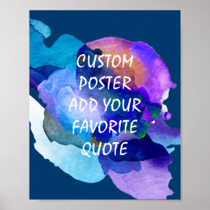 poster personalizado adicione sua própria cota azu