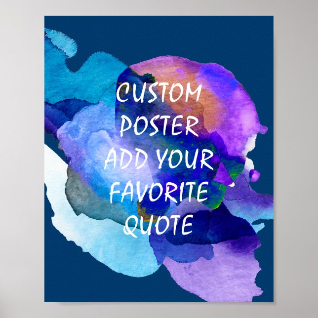 poster personalizado adicione sua própria cota azu (Frente)