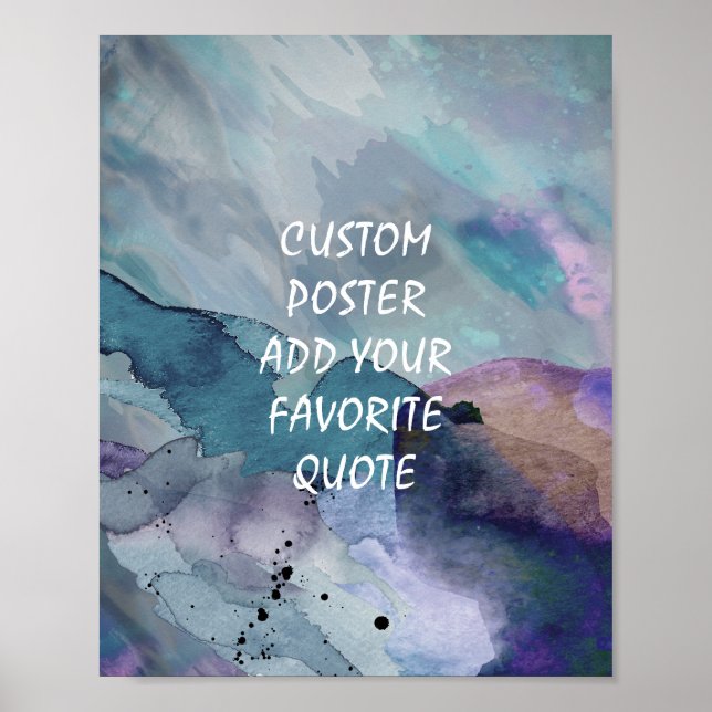 poster personalizado adicione sua própria cota azu (Frente)