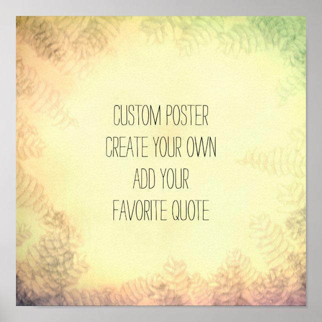 poster personalizado adicione uma citação de arte  (Frente)