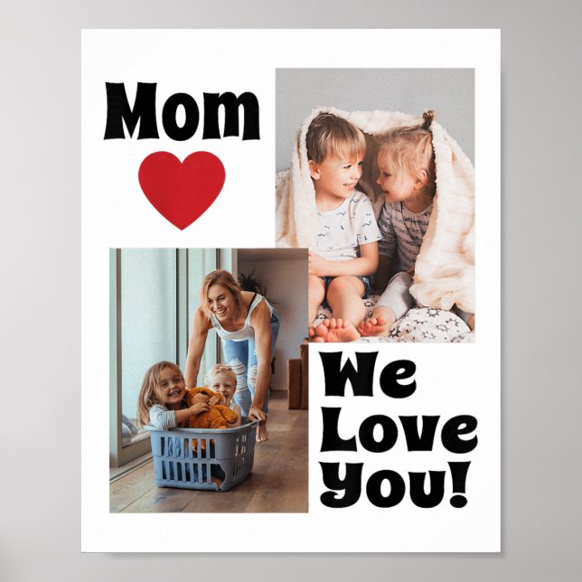 Poster Personalizado Amo-Te Foto Mãe - Personalize Com Ph (Frente)
