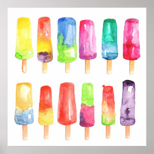 Poster personalizado brilhante dos Popsicles.