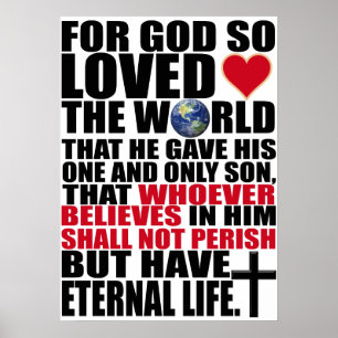 Póster Personalizado Christian John 3:16 Bíblia Verse